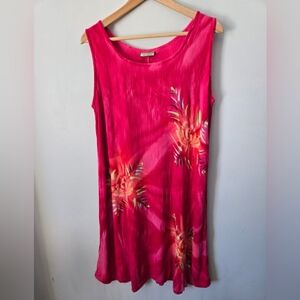 TROPICAL BATIK beautiful and comfy pink rayon dress